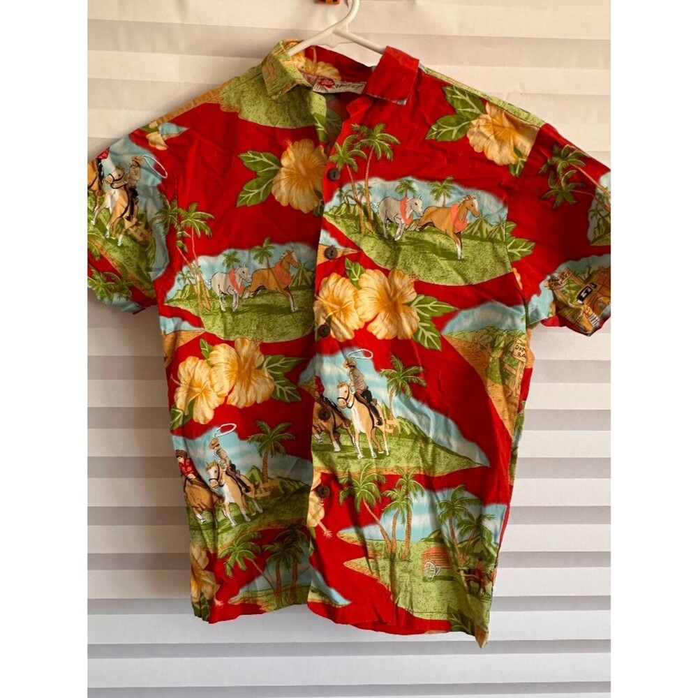 Hilo Hattie Vintage Boys Aloha Hawaiian Shirt Medium M
